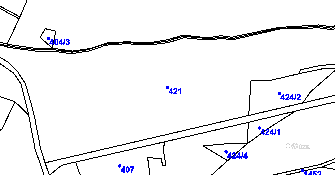 Parcela st. 421 v KÚ Přebuz, Katastrální mapa