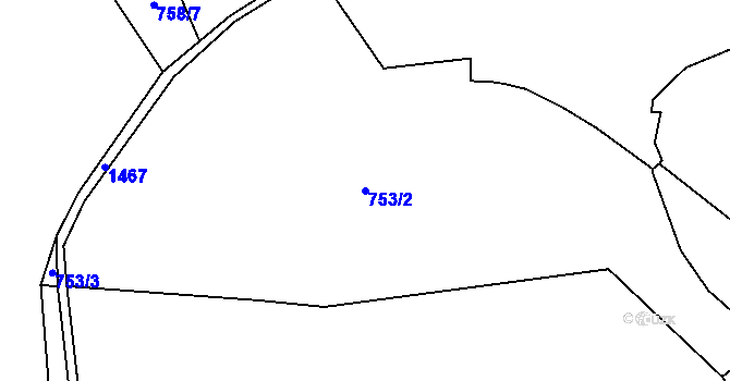 Parcela st. 753/2 v KÚ Přebuz, Katastrální mapa