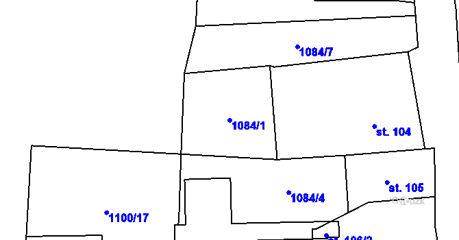 Parcela st. 1084/1 v KÚ Přebuz, Katastrální mapa