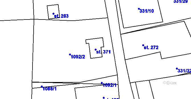 Parcela st. 371 v KÚ Přebuz, Katastrální mapa