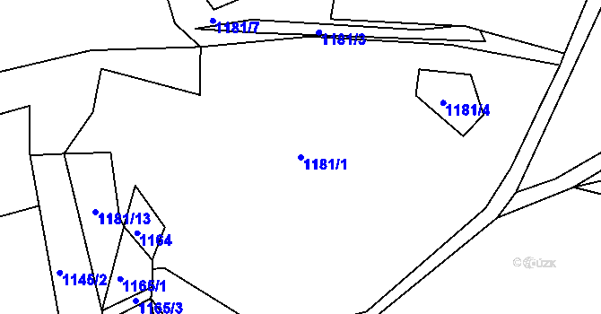 Parcela st. 1181/1 v KÚ Přeckov, Katastrální mapa