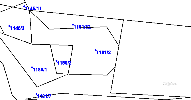 Parcela st. 1181/2 v KÚ Přeckov, Katastrální mapa