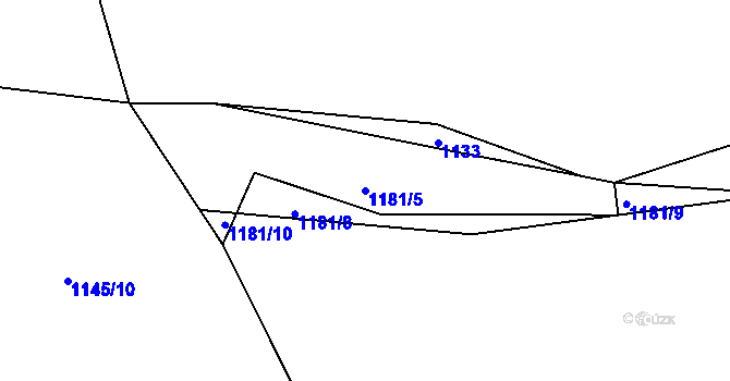 Parcela st. 1181/5 v KÚ Přeckov, Katastrální mapa