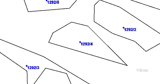 Parcela st. 1292/4 v KÚ Přeckov, Katastrální mapa