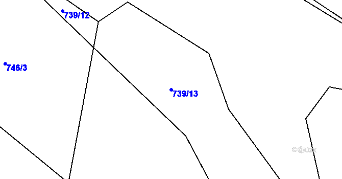 Parcela st. 739/13 v KÚ Přeckov, Katastrální mapa