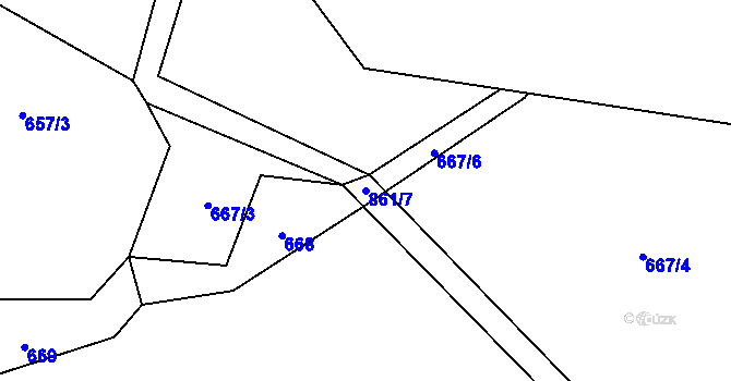 Parcela st. 861/7 v KÚ Přeckov, Katastrální mapa