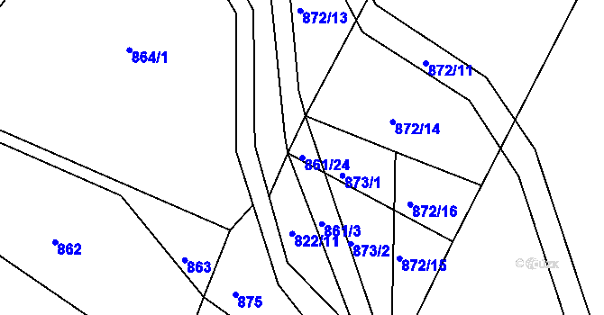 Parcela st. 861/24 v KÚ Přeckov, Katastrální mapa