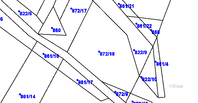 Parcela st. 872/18 v KÚ Přeckov, Katastrální mapa
