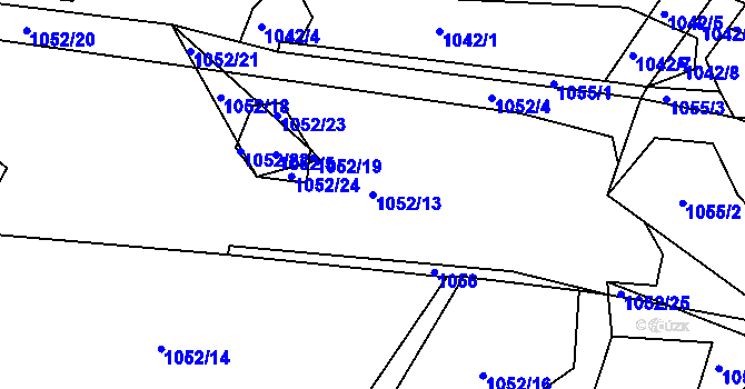 Parcela st. 1052/13 v KÚ Přeckov, Katastrální mapa