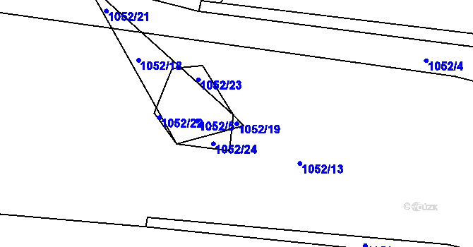 Parcela st. 1052/19 v KÚ Přeckov, Katastrální mapa