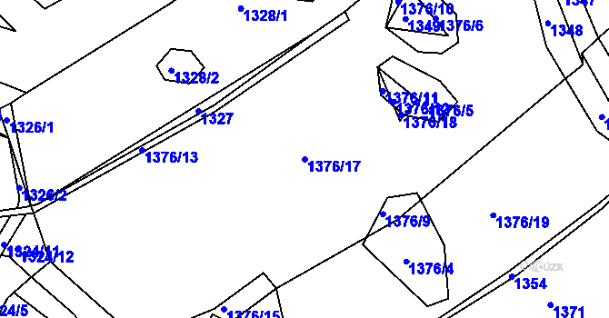 Parcela st. 1376/17 v KÚ Přeckov, Katastrální mapa