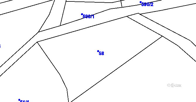 Parcela st. 58 v KÚ Přečín, Katastrální mapa