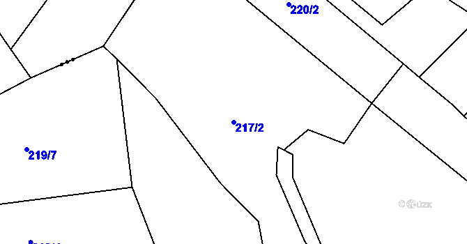 Parcela st. 217/2 v KÚ Přečín, Katastrální mapa