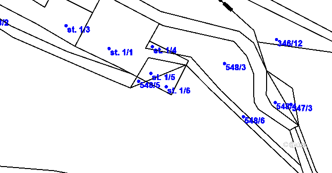 Parcela st. 1/6 v KÚ Přečín, Katastrální mapa