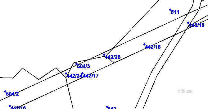 Parcela st. 442/26 v KÚ Přečín, Katastrální mapa