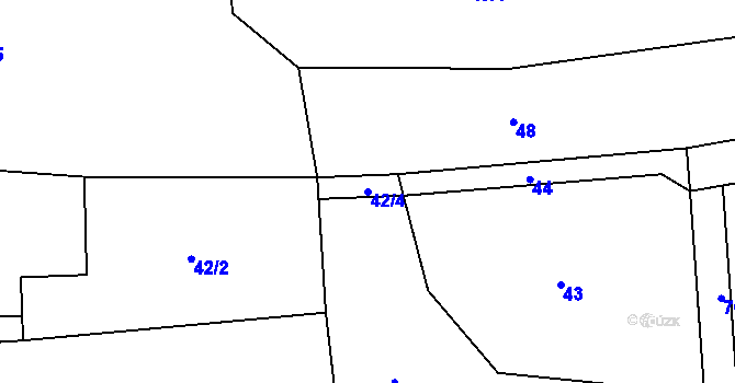 Parcela st. 42/4 v KÚ Přečín, Katastrální mapa