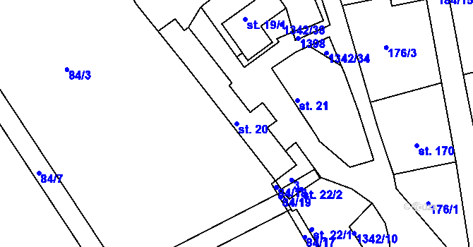 Parcela st. 20 v KÚ Přečkovice, Katastrální mapa