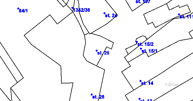 Parcela st. 25 v KÚ Přečkovice, Katastrální mapa