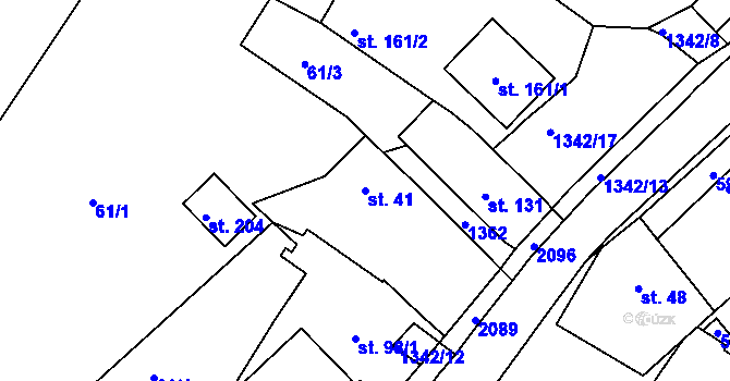 Parcela st. 41 v KÚ Přečkovice, Katastrální mapa
