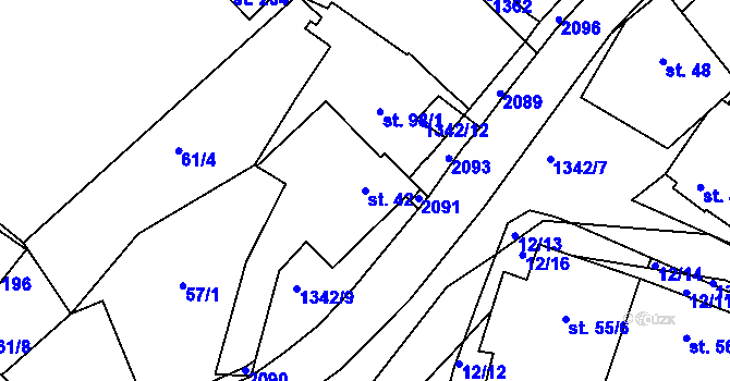 Parcela st. 42 v KÚ Přečkovice, Katastrální mapa