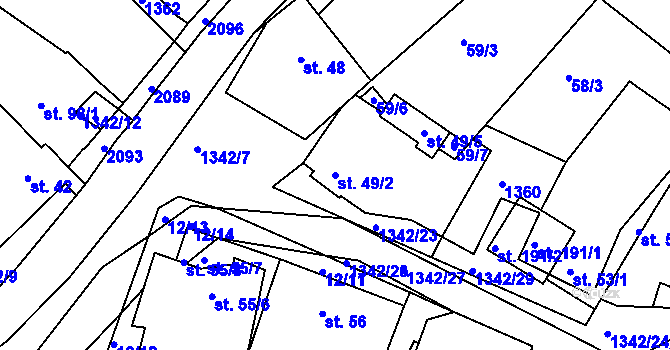 Parcela st. 49/2 v KÚ Přečkovice, Katastrální mapa