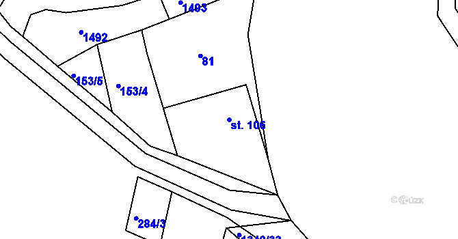Parcela st. 106 v KÚ Přečkovice, Katastrální mapa