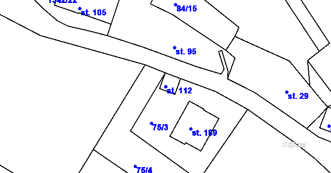 Parcela st. 112 v KÚ Přečkovice, Katastrální mapa
