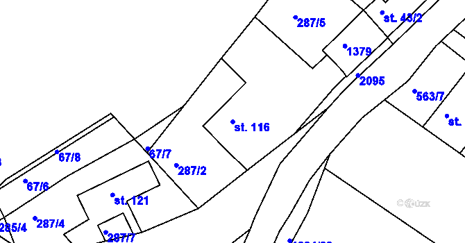 Parcela st. 116 v KÚ Přečkovice, Katastrální mapa