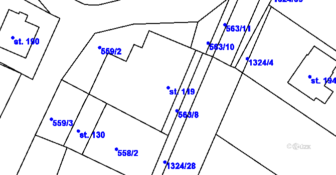 Parcela st. 119 v KÚ Přečkovice, Katastrální mapa