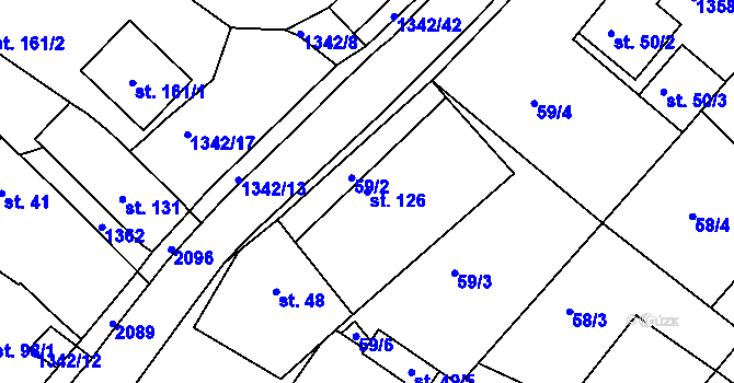 Parcela st. 126 v KÚ Přečkovice, Katastrální mapa