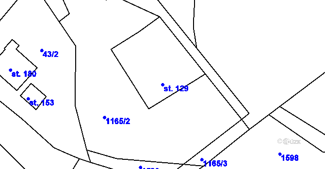 Parcela st. 129 v KÚ Přečkovice, Katastrální mapa