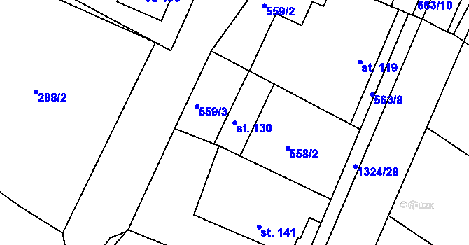 Parcela st. 130 v KÚ Přečkovice, Katastrální mapa