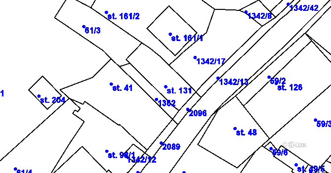 Parcela st. 131 v KÚ Přečkovice, Katastrální mapa