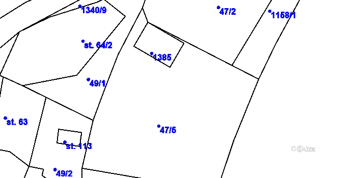 Parcela st. 47/4 v KÚ Přečkovice, Katastrální mapa