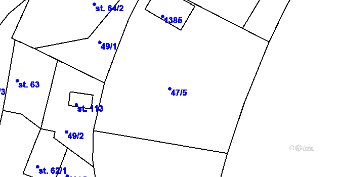 Parcela st. 47/5 v KÚ Přečkovice, Katastrální mapa