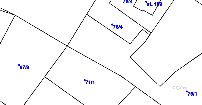 Parcela st. 75/2 v KÚ Přečkovice, Katastrální mapa