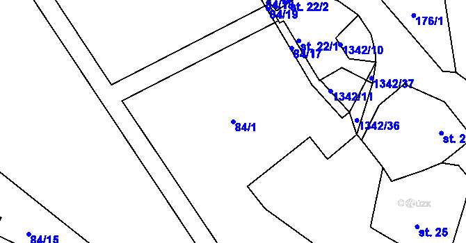 Parcela st. 84/1 v KÚ Přečkovice, Katastrální mapa