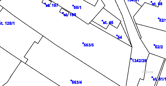 Parcela st. 563/5 v KÚ Přečkovice, Katastrální mapa