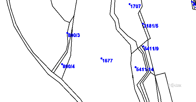 Parcela st. 805/1 v KÚ Přečkovice, Katastrální mapa