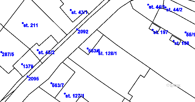 Parcela st. 128/1 v KÚ Přečkovice, Katastrální mapa