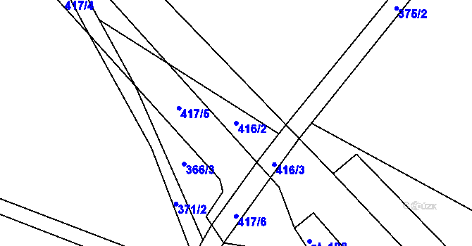 Parcela st. 416/2 v KÚ Předboj, Katastrální mapa