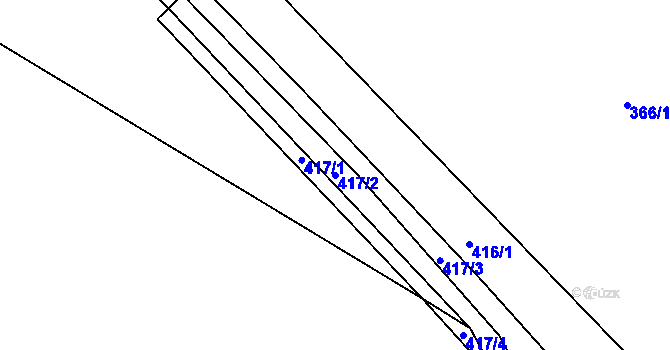 Parcela st. 417/2 v KÚ Předboj, Katastrální mapa