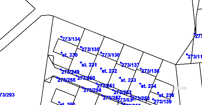 Parcela st. 273/136 v KÚ Předboj, Katastrální mapa