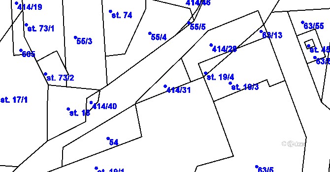 Parcela st. 414/31 v KÚ Předboj, Katastrální mapa