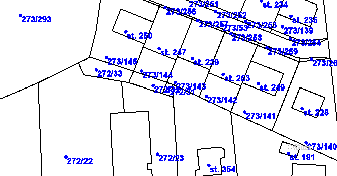 Parcela st. 272/31 v KÚ Předboj, Katastrální mapa