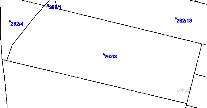 Parcela st. 262/8 v KÚ Předboj, Katastrální mapa