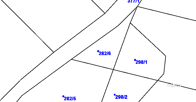Parcela st. 282/6 v KÚ Předboj, Katastrální mapa