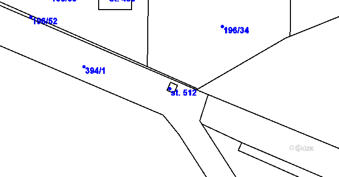 Parcela st. 512 v KÚ Předboj, Katastrální mapa