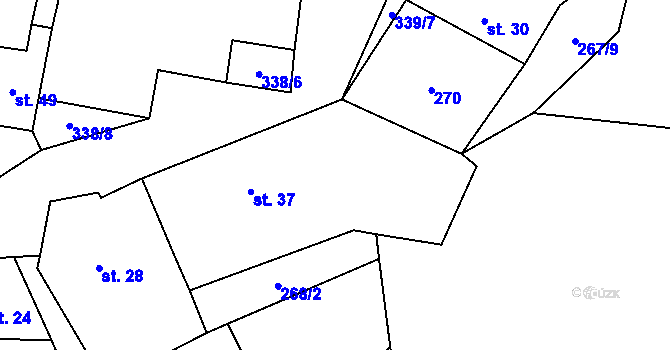 Parcela st. 267/3 v KÚ Předboř u Prahy, Katastrální mapa