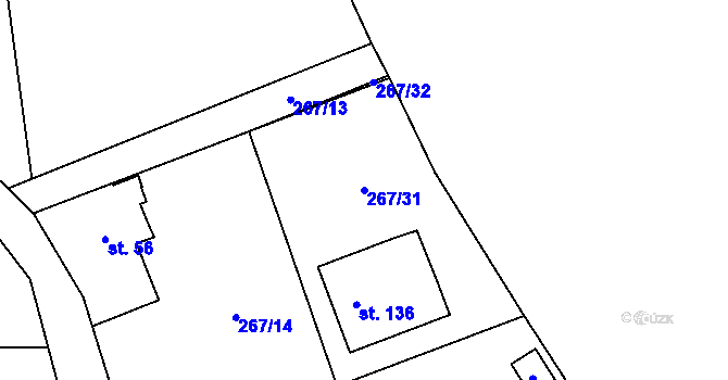 Parcela st. 267/31 v KÚ Předboř u Prahy, Katastrální mapa
